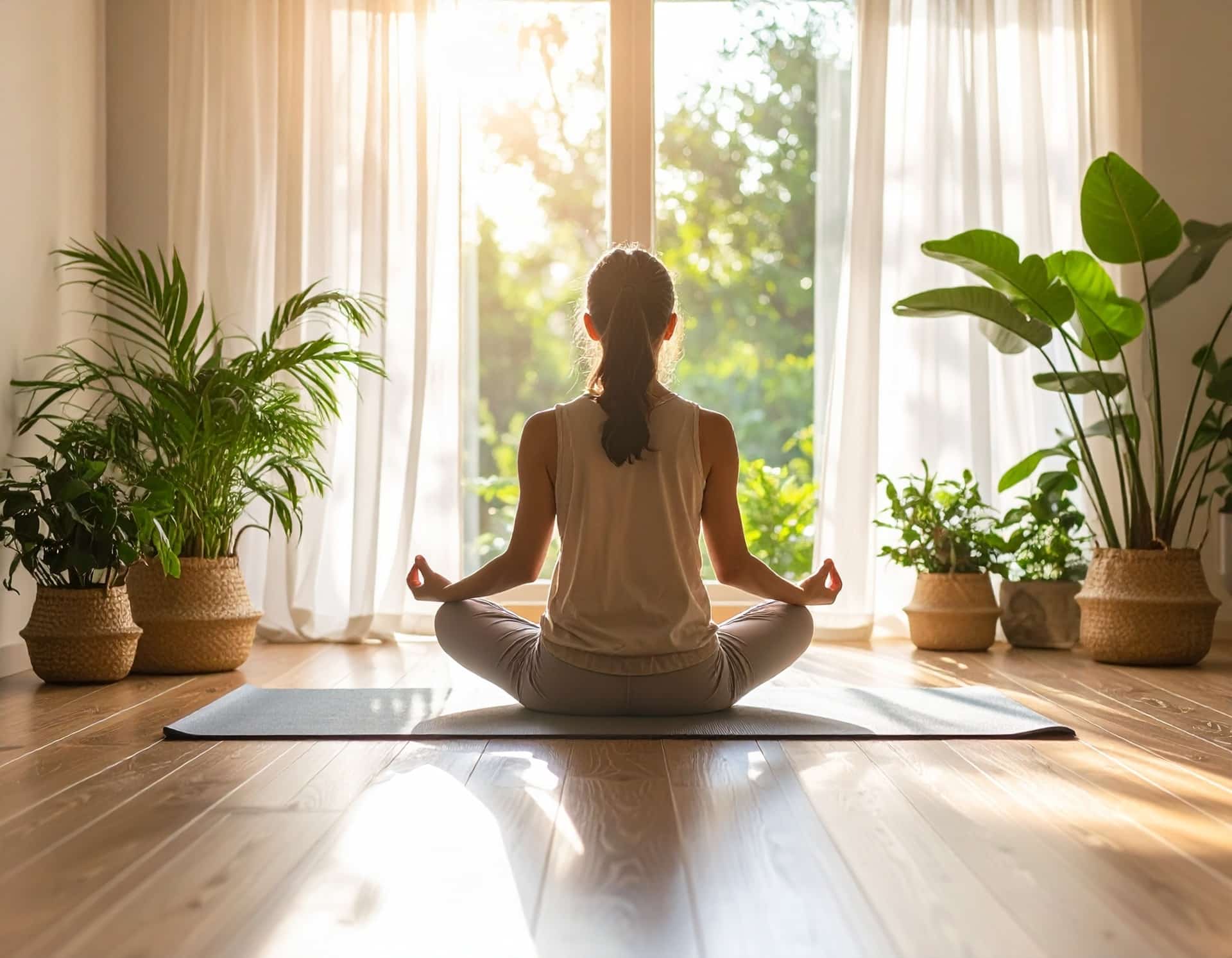 Meditation am Fenster im Naturlicht | Wandpolster